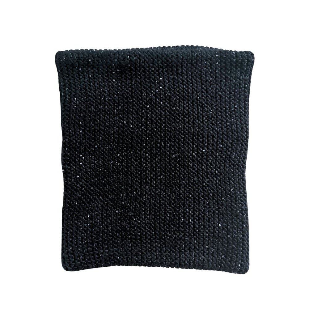 Kate Spade Sequin Knit Neck Warmer Black Infinity Scarf $98 MSRP NWT